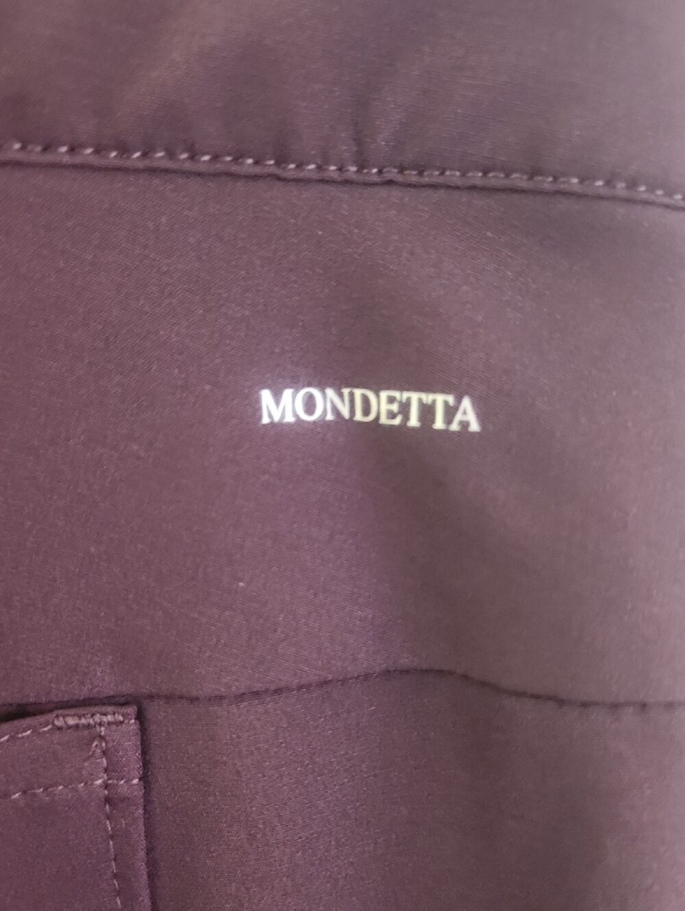 Mondetta Women's Straight-Leg Pants in Deep Burgundy - Picture 3 of 7